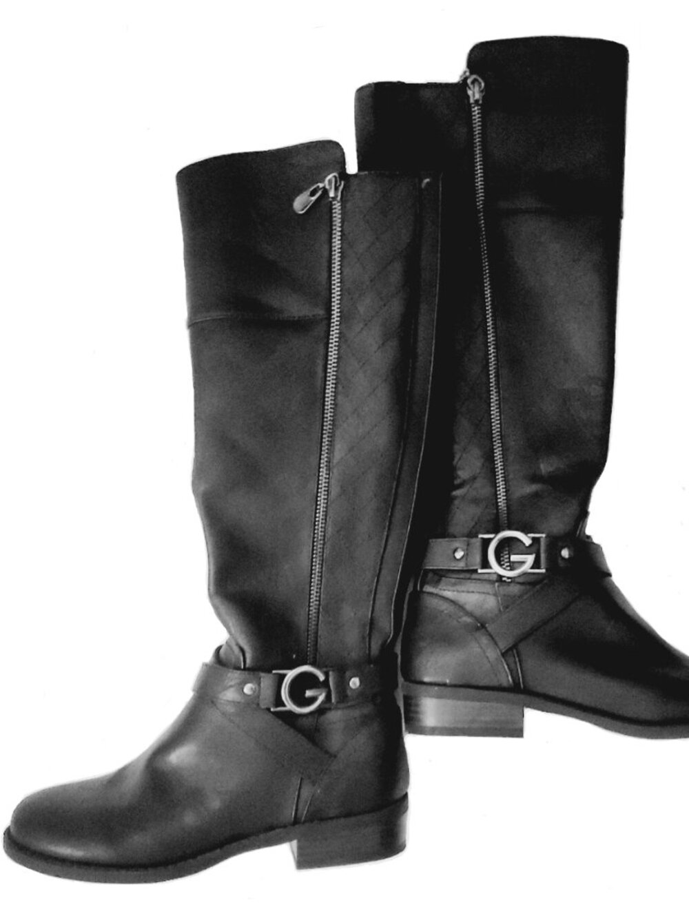 GBG G BY GUESS ZIPPERED FAUX LEATHER RIDING KNEE HIGH BOOTS NEW